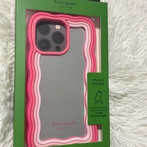 kate spade Pink and White iPhone 15 Pro Max Case with mirror